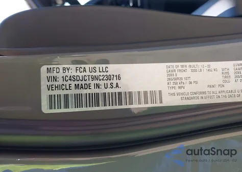 2022 Dodge Durango Orange Sport Awd from USA, damaged, VIN 1C4SDJCT9NC230716